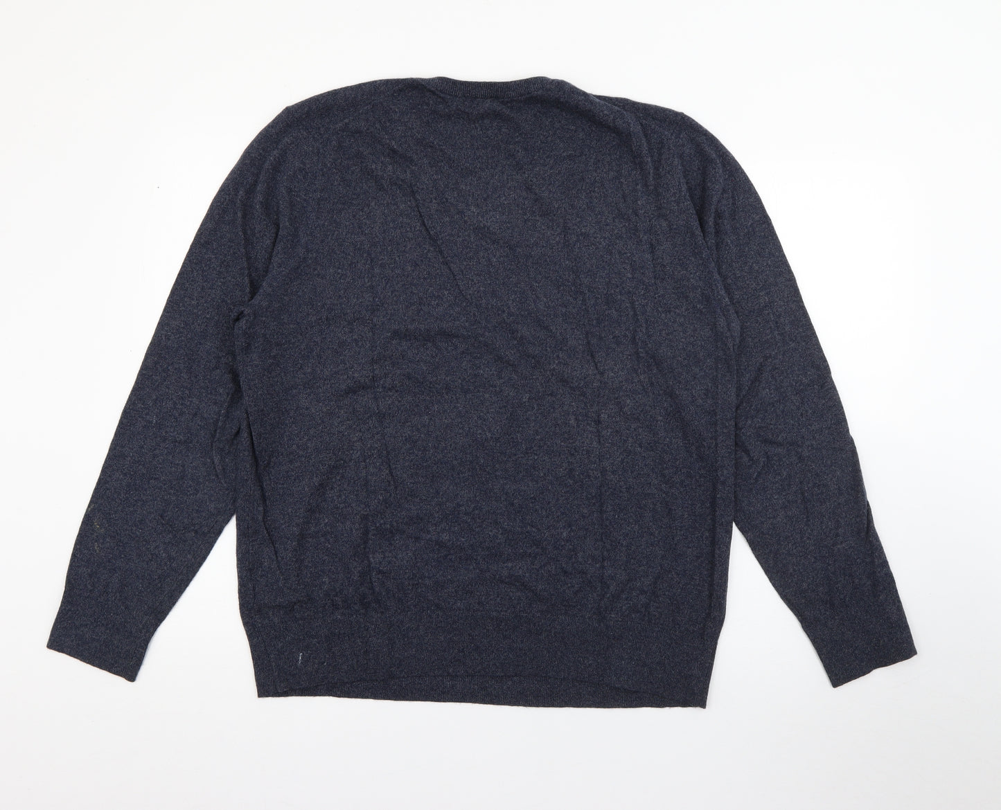 Banana Republic Mens Blue V-Neck  Cotton Pullover Jumper Size L