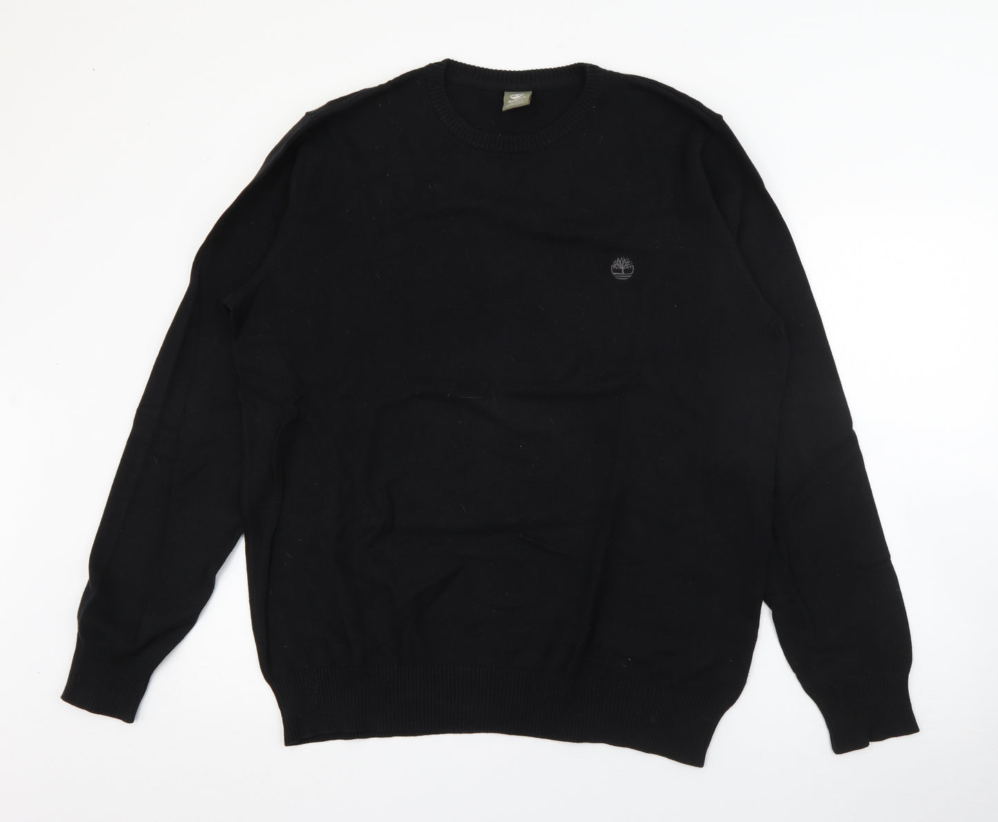 Timberland Mens Black Crew Neck  Cotton Pullover Jumper Size L