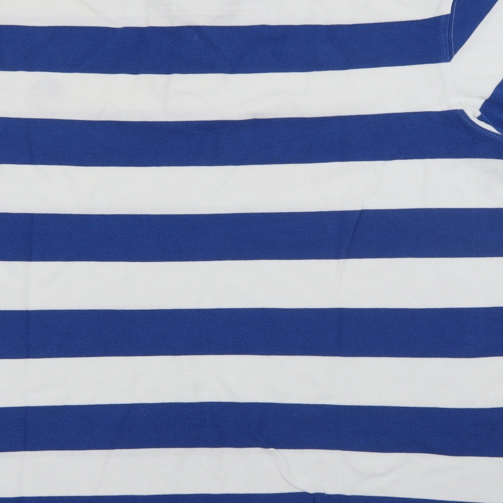 Timberland Mens Blue Striped Cotton  Polo Size XL Collared Button