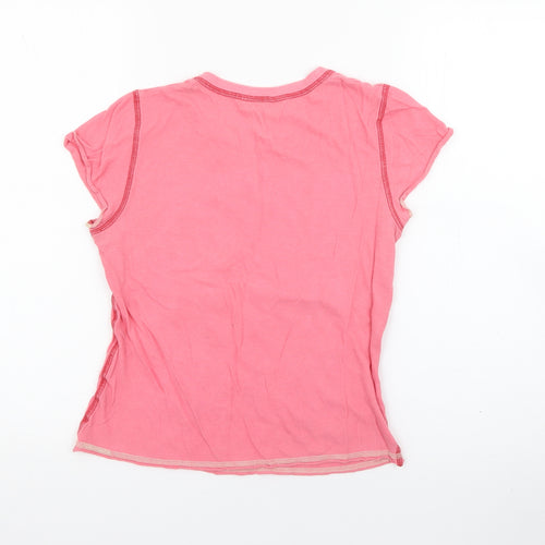 Abercrombie & Fitch Womens Pink  Cotton Basic T-Shirt Size M V-Neck