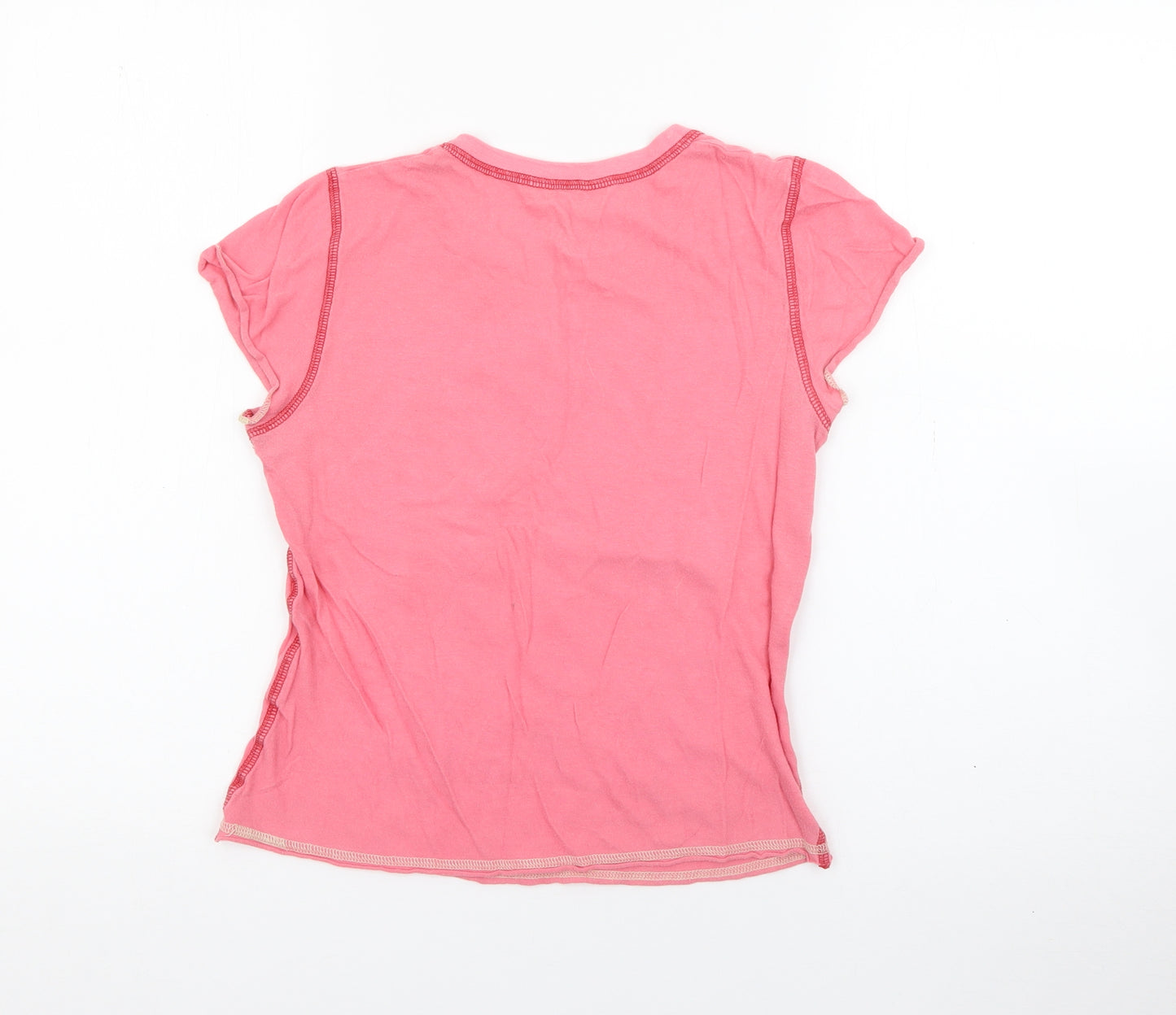 Abercrombie & Fitch Womens Pink  Cotton Basic T-Shirt Size M V-Neck