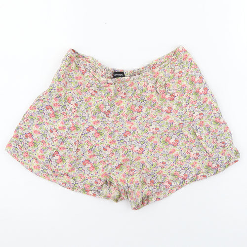 Atmosphere Womens Multicoloured Floral Cotton Paperbag Shorts Size 8  Regular