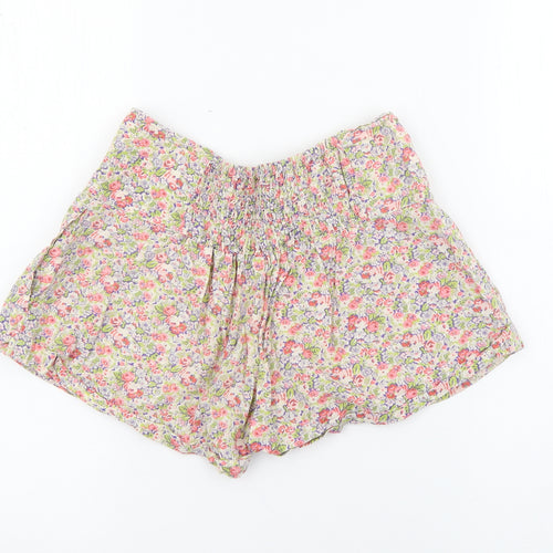 Atmosphere Womens Multicoloured Floral Cotton Paperbag Shorts Size 8  Regular