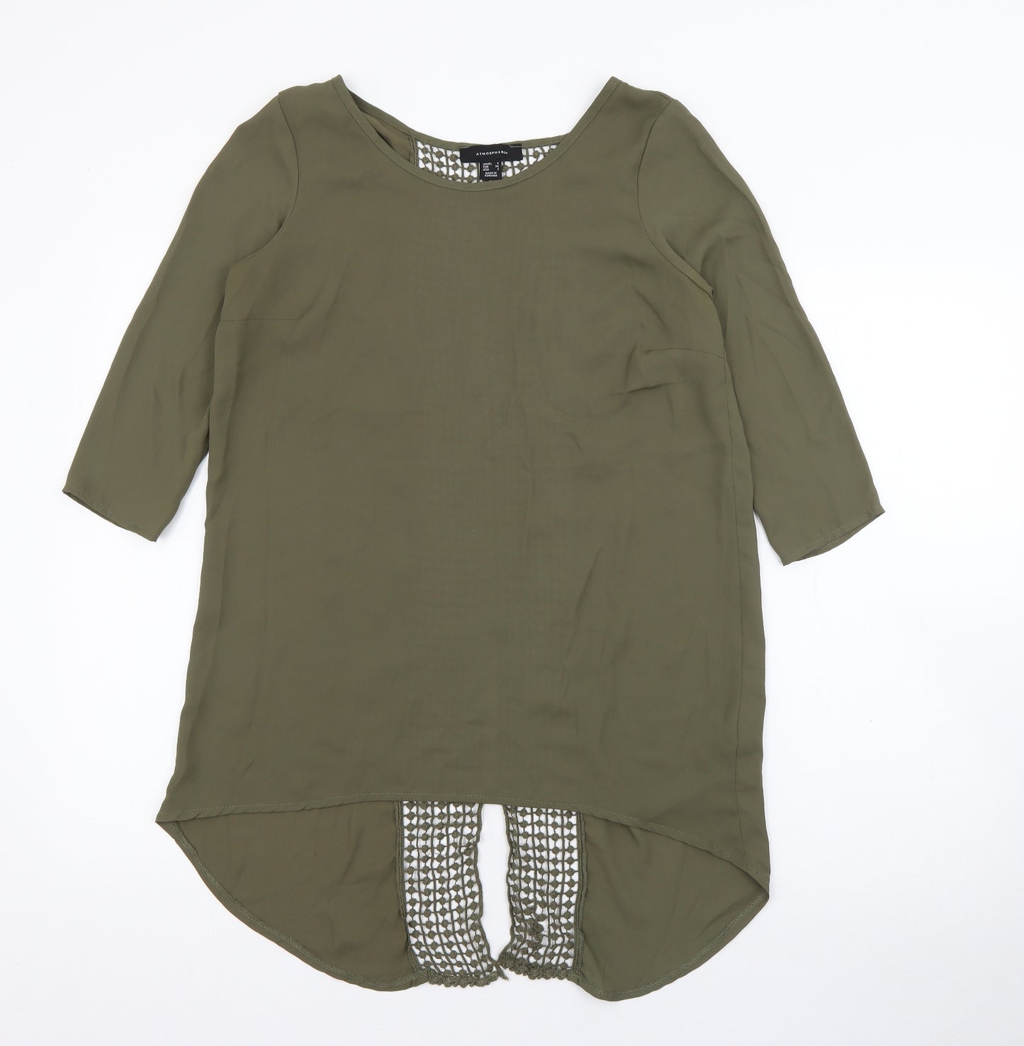 Primark Womens Green  Polyester Basic Blouse Size 6 Scoop Neck