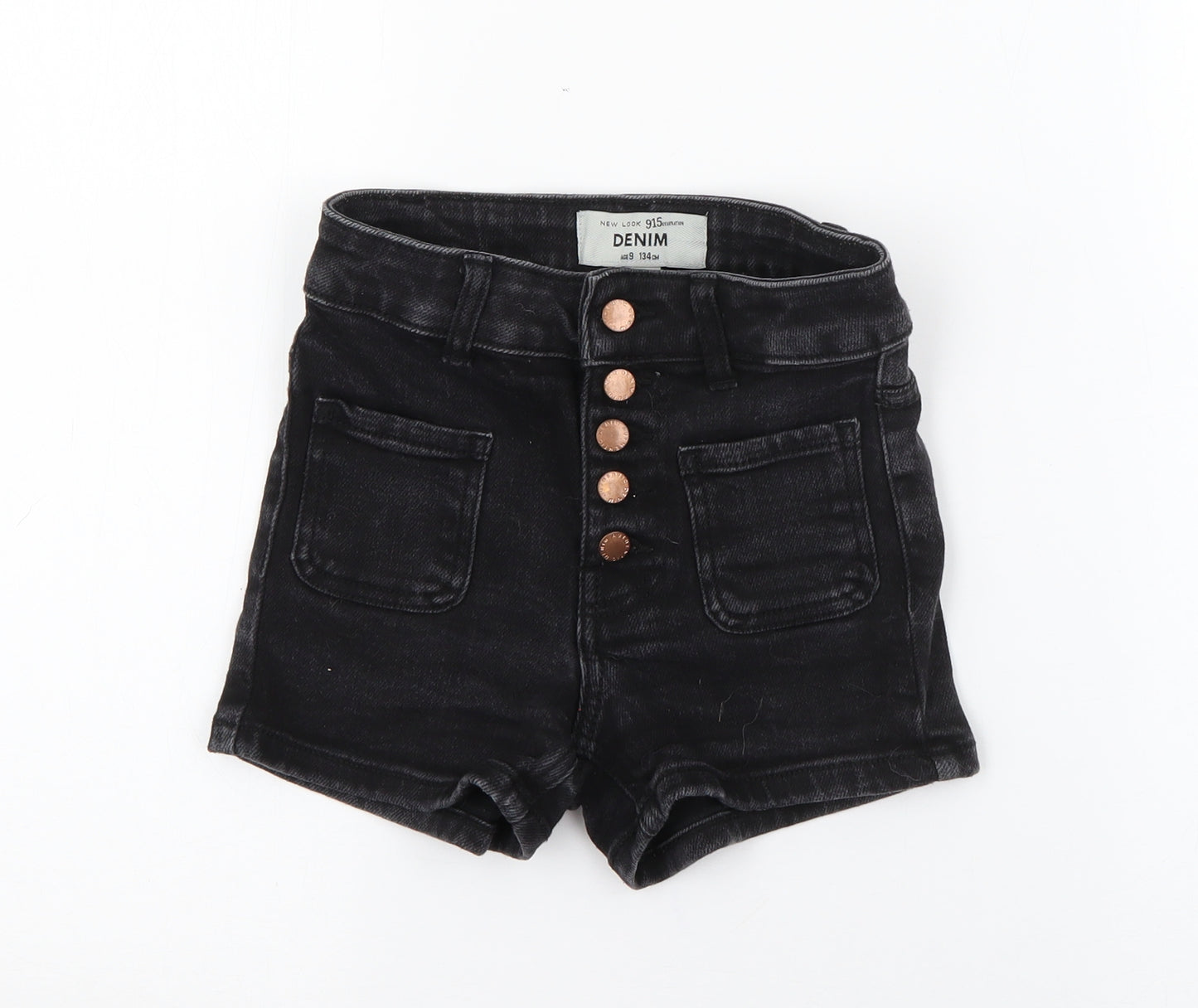New Look Girls Black  Cotton Mom Shorts Size 9 Years  Regular