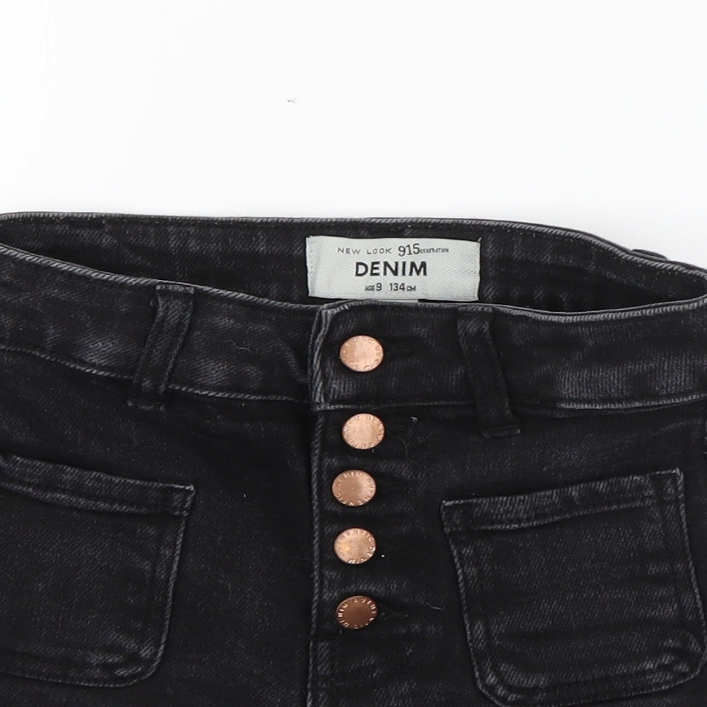 New Look Girls Black  Cotton Mom Shorts Size 9 Years  Regular
