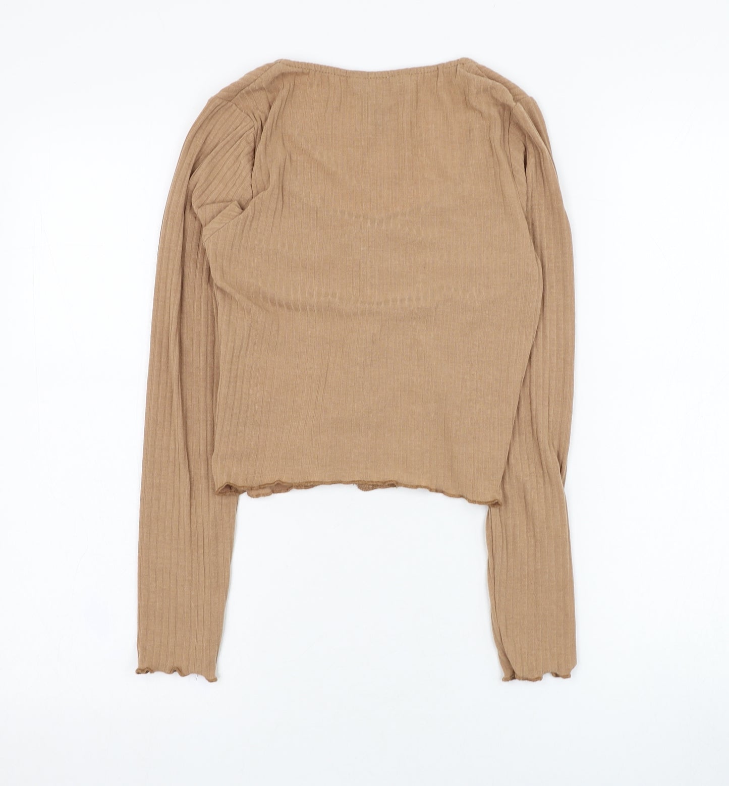 New Look Womens Brown Scoop Neck  Polyester Cardigan Jumper Size 10