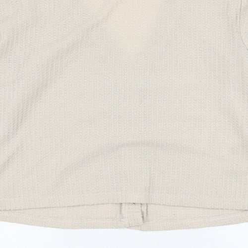 SheIn Womens Beige V-Neck  Polyester Cardigan Jumper Size 12