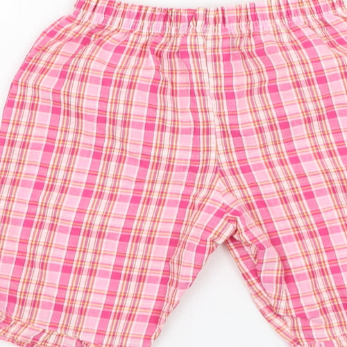 In the pink Girls Pink Check Polyester Capri Trousers Size 18-24 Months  Pullover