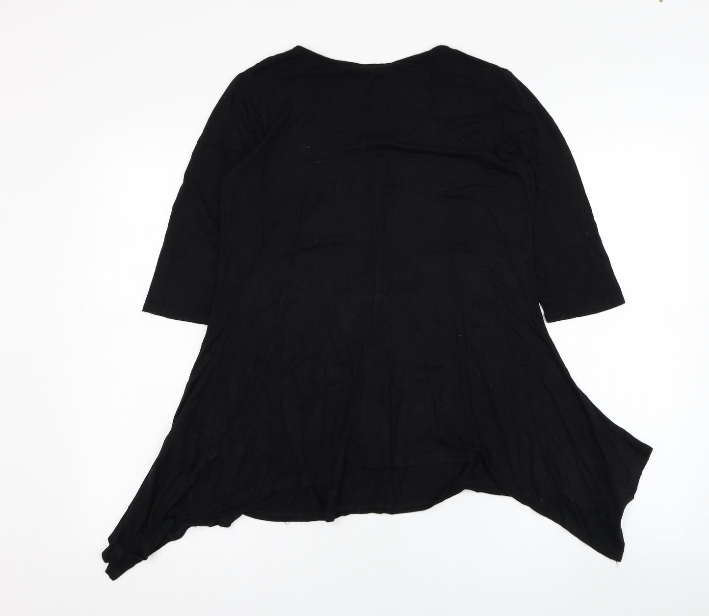 Anthony Womens Black  Viscose Basic T-Shirt Size M Round Neck