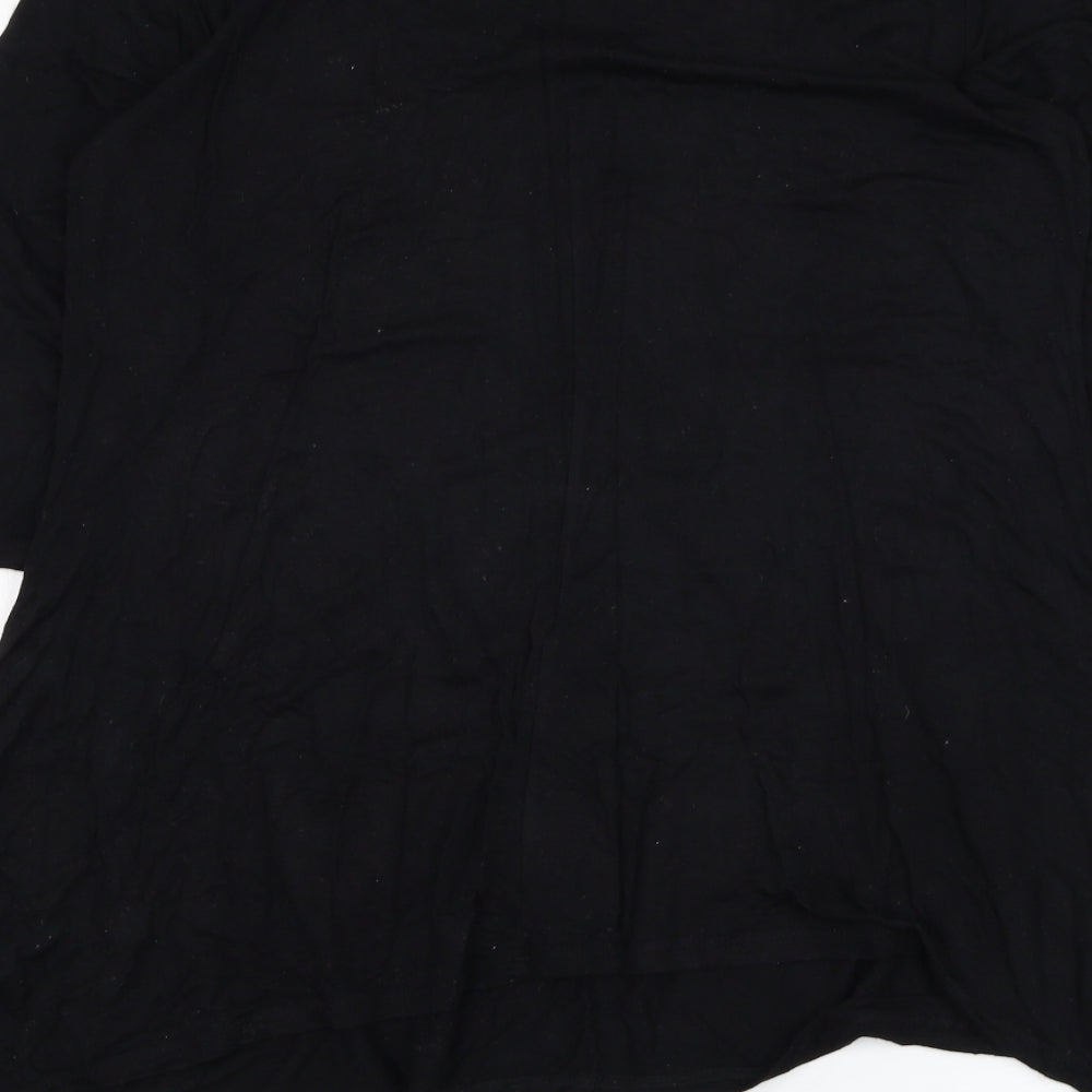Anthony Womens Black  Viscose Basic T-Shirt Size M Round Neck