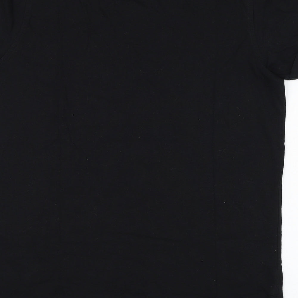 George Boys Black  Cotton Basic T-Shirt Size 13-14 Years Round Neck Pullover - Skull