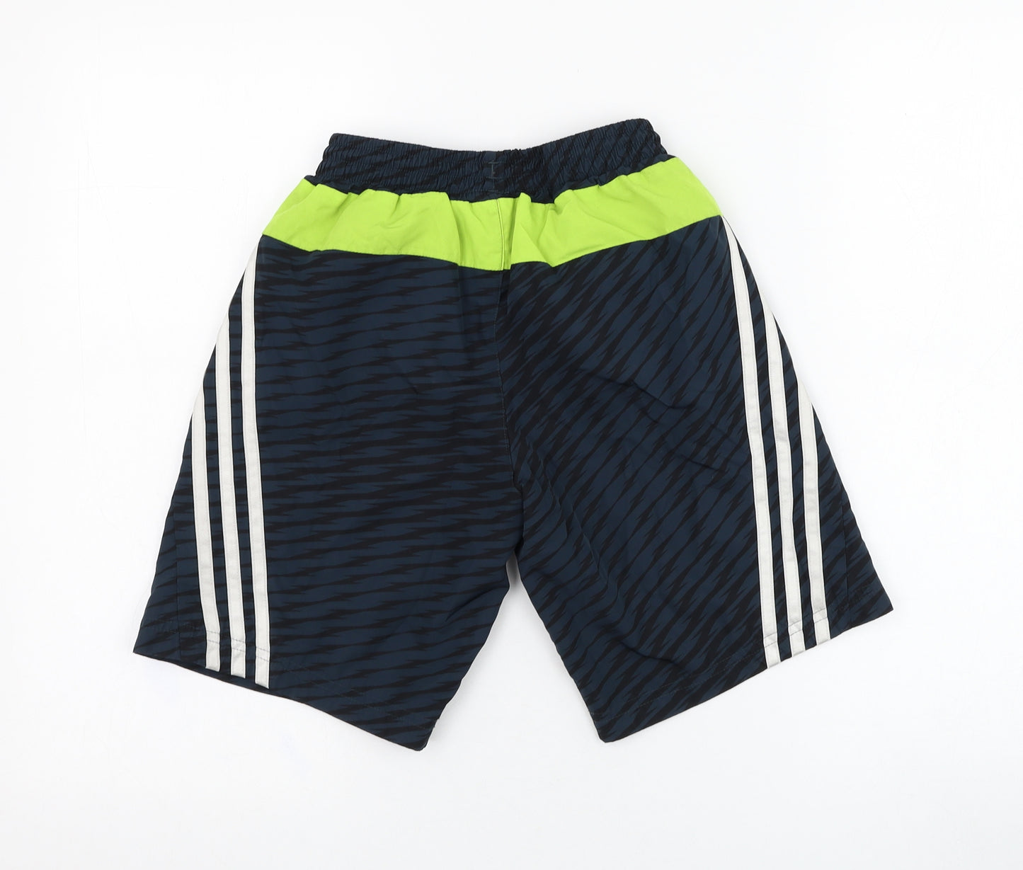 adidas Boys Blue Geometric Polyester Sweat Shorts Size 11-12 Years  Regular