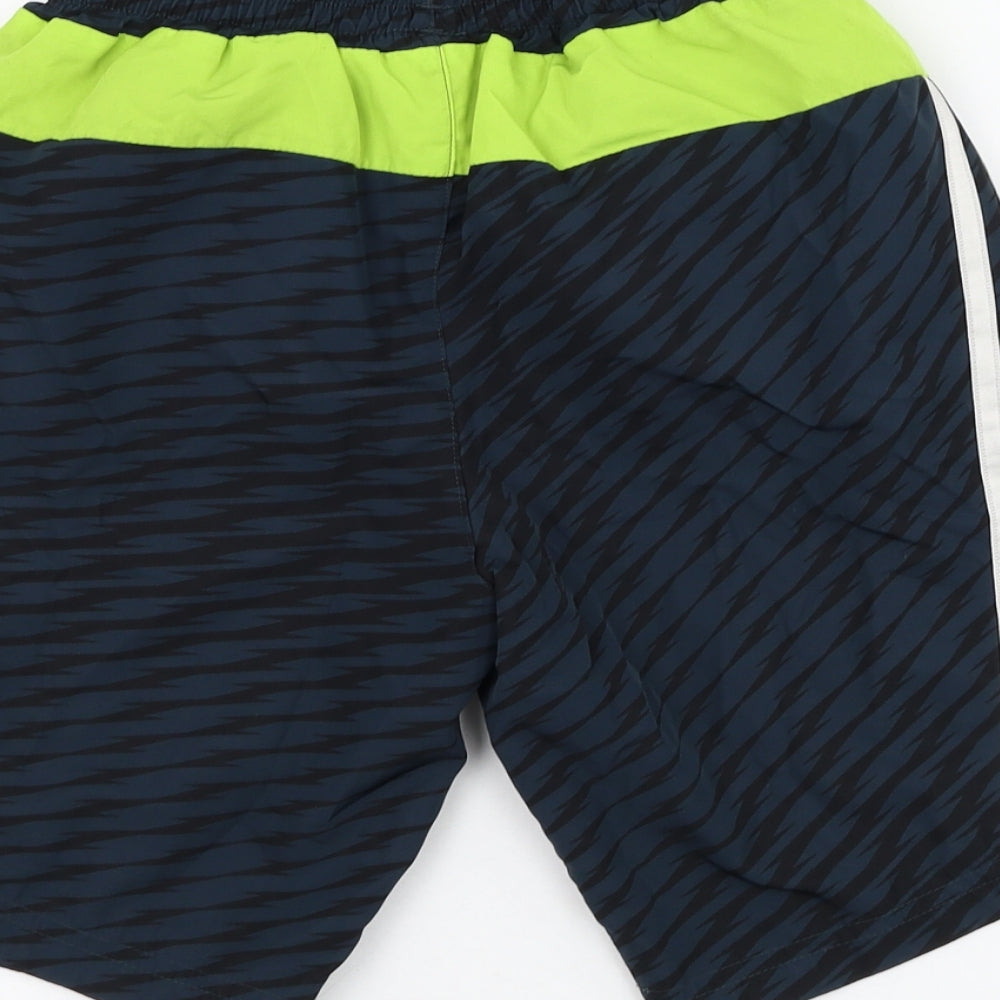 adidas Boys Blue Geometric Polyester Sweat Shorts Size 11-12 Years  Regular