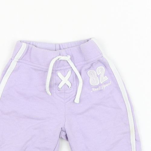 NEXT Girls Purple  Cotton Jogger Trousers Size 3-6 Months  Pullover - 82