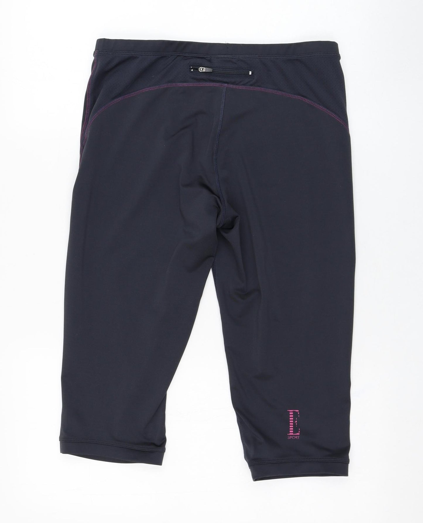 Elle Sport Womens Blue  Polyester Cropped Leggings Size 12 L17 in Regular Pullover