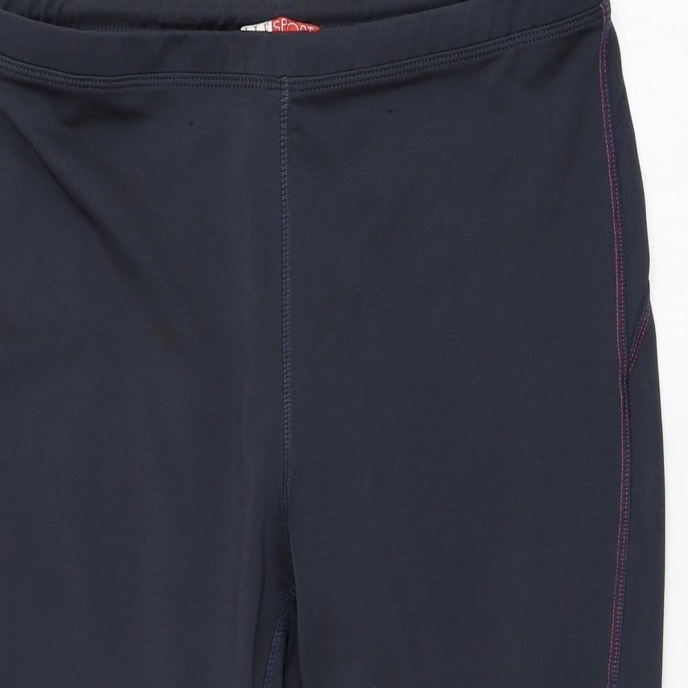 Elle Sport Womens Blue  Polyester Cropped Leggings Size 12 L17 in Regular Pullover