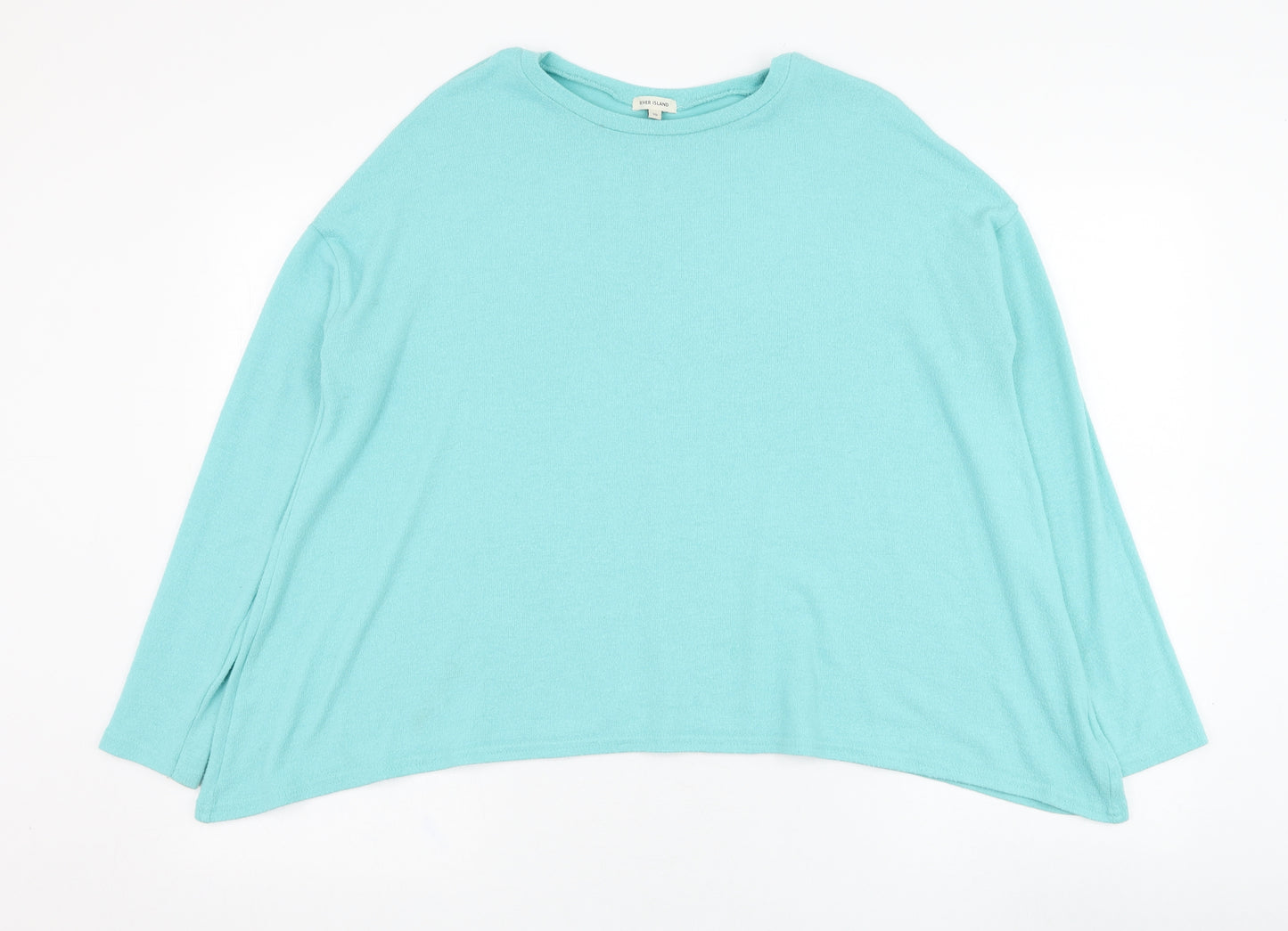 River Island Womens Blue  Viscose Pullover Sweatshirt Size 10  Pullover