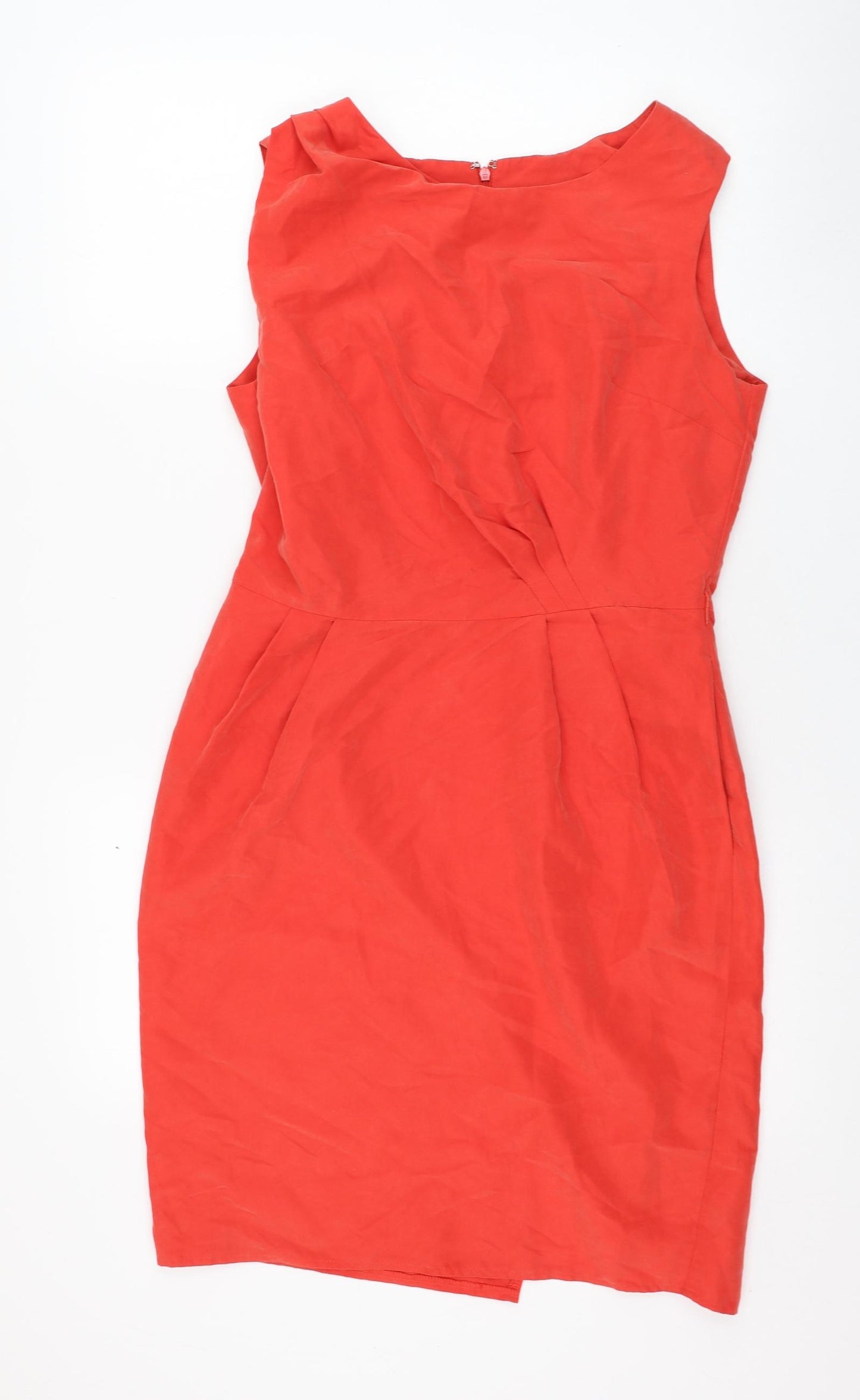 Atmosphere Womens Red  Modal Pencil Dress  Size 12  Round Neck Zip