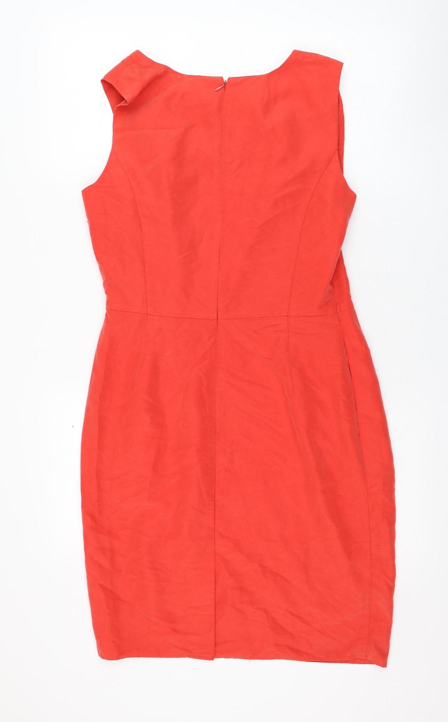 Atmosphere Womens Red  Modal Pencil Dress  Size 12  Round Neck Zip