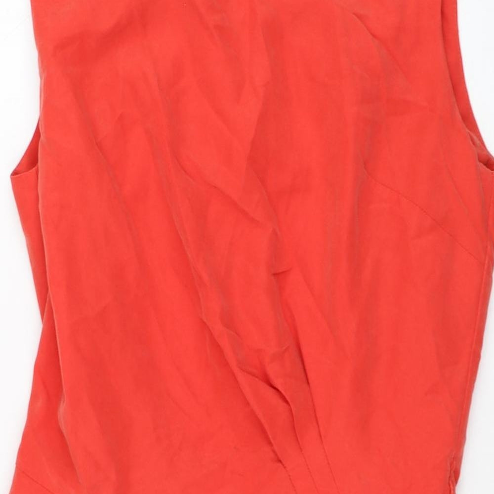 Atmosphere Womens Red  Modal Pencil Dress  Size 12  Round Neck Zip