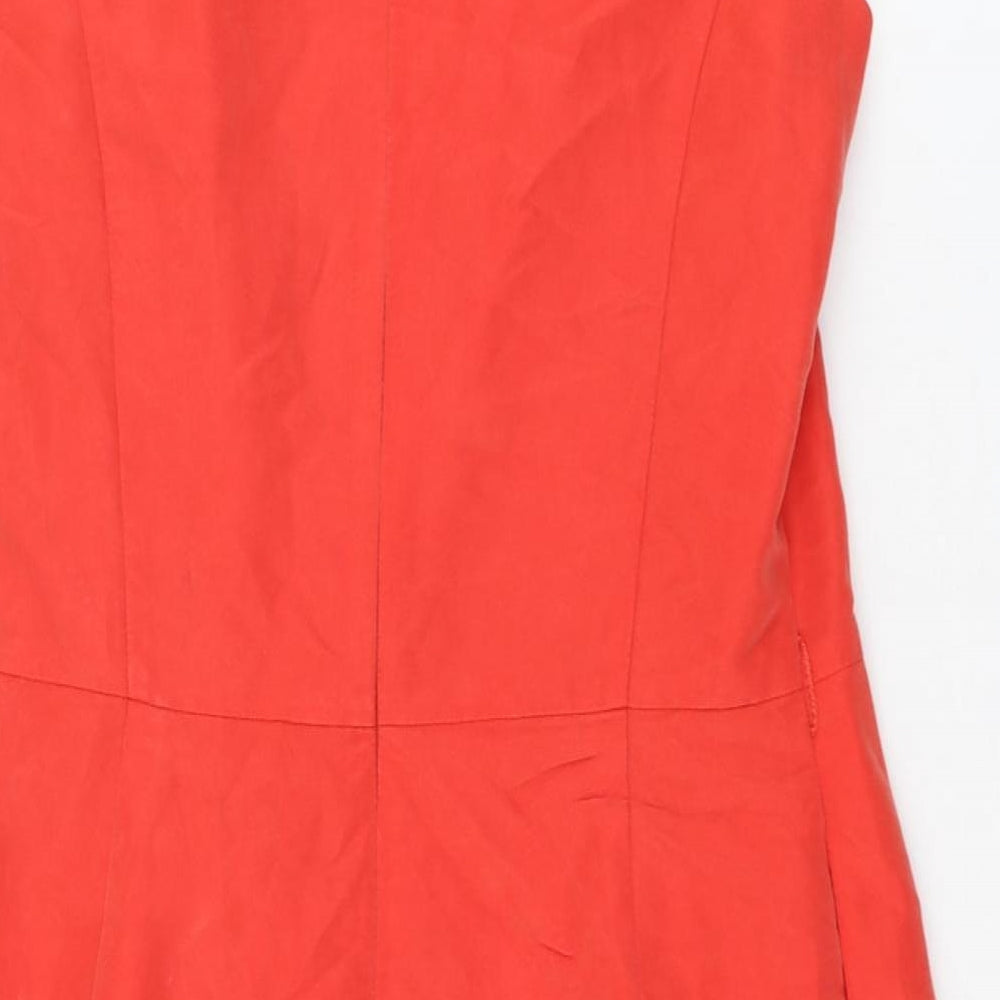 Atmosphere Womens Red  Modal Pencil Dress  Size 12  Round Neck Zip