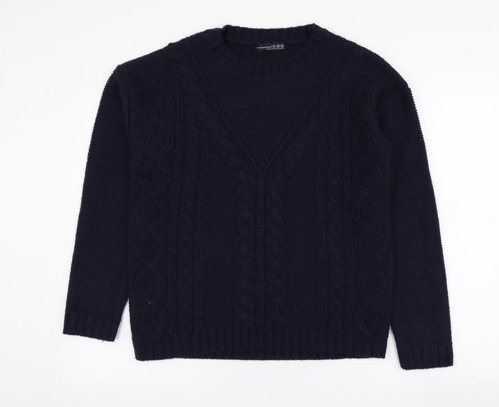 Atmosphere Womens Blue Round Neck  Acrylic Pullover Jumper Size 14