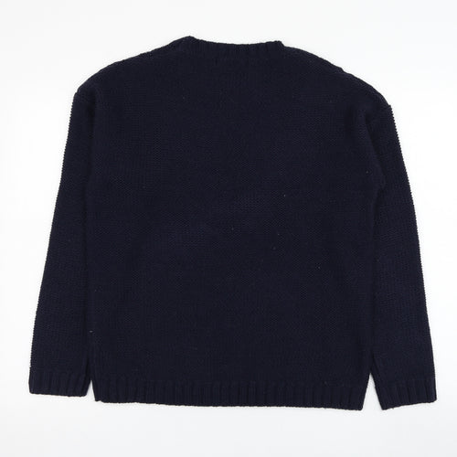 Atmosphere Womens Blue Round Neck  Acrylic Pullover Jumper Size 14