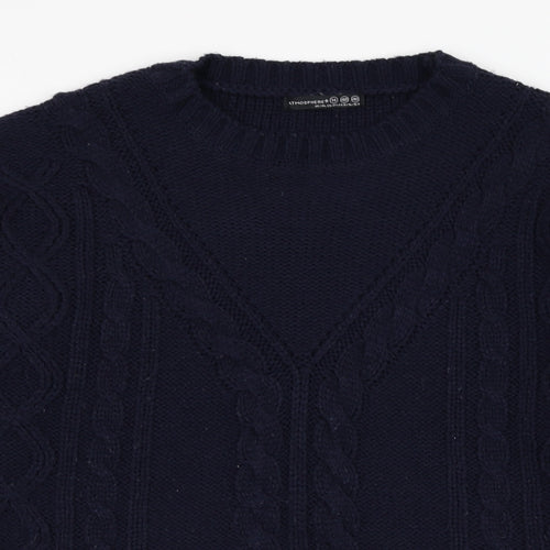 Atmosphere Womens Blue Round Neck  Acrylic Pullover Jumper Size 14