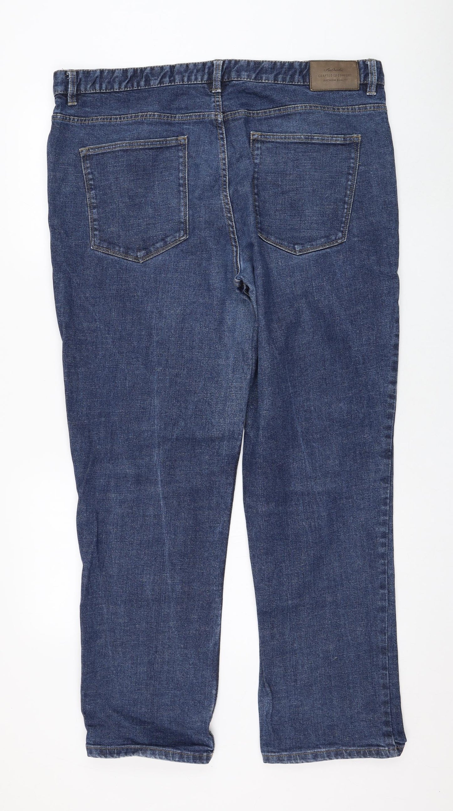 TU Mens Blue  Cotton Straight Jeans Size 40 in L30 in Regular Zip