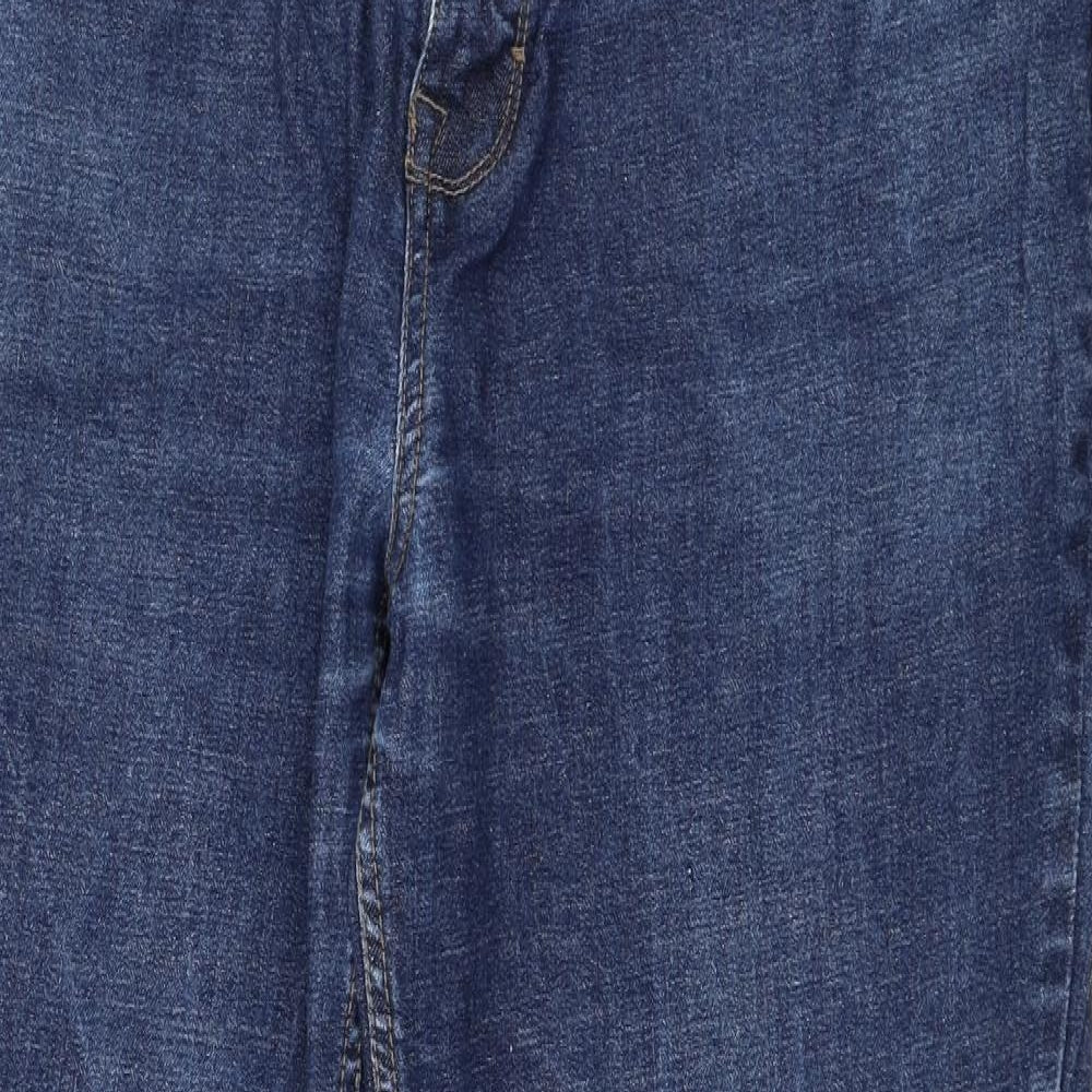 TU Mens Blue  Cotton Straight Jeans Size 40 in L30 in Regular Zip