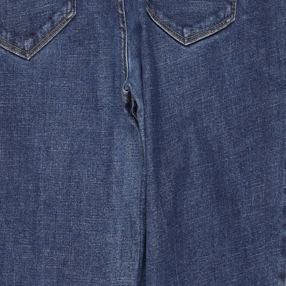 TU Mens Blue  Cotton Straight Jeans Size 40 in L30 in Regular Zip