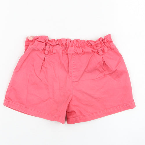 Marks and Spencer Girls Pink  Cotton Paperbag Shorts Size 3-4 Years  Regular