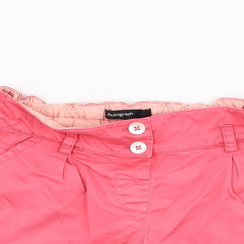 Marks and Spencer Girls Pink  Cotton Paperbag Shorts Size 3-4 Years  Regular
