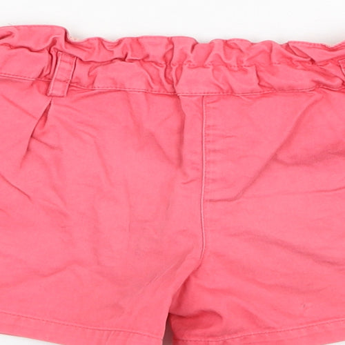 Marks and Spencer Girls Pink  Cotton Paperbag Shorts Size 3-4 Years  Regular