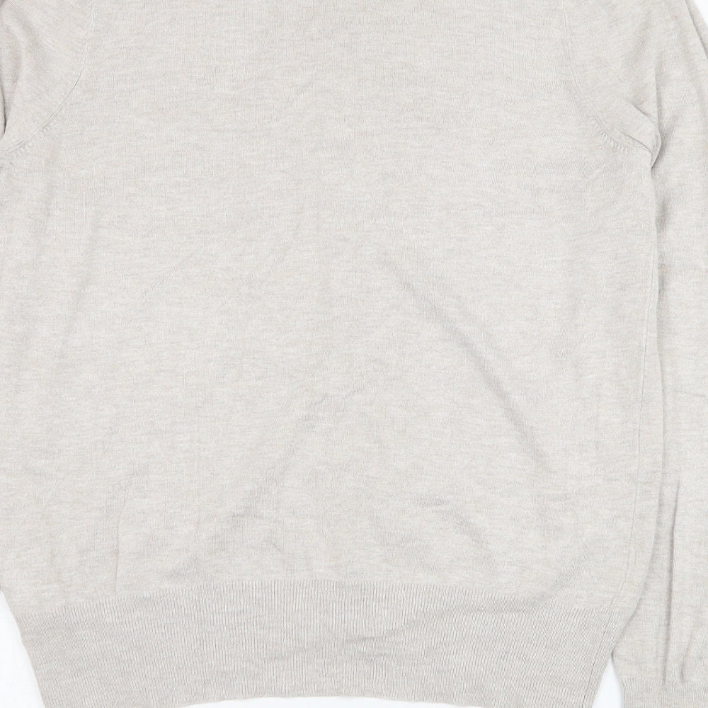 Marks and Spencer Womens Beige Round Neck  Viscose Cardigan Jumper Size 16