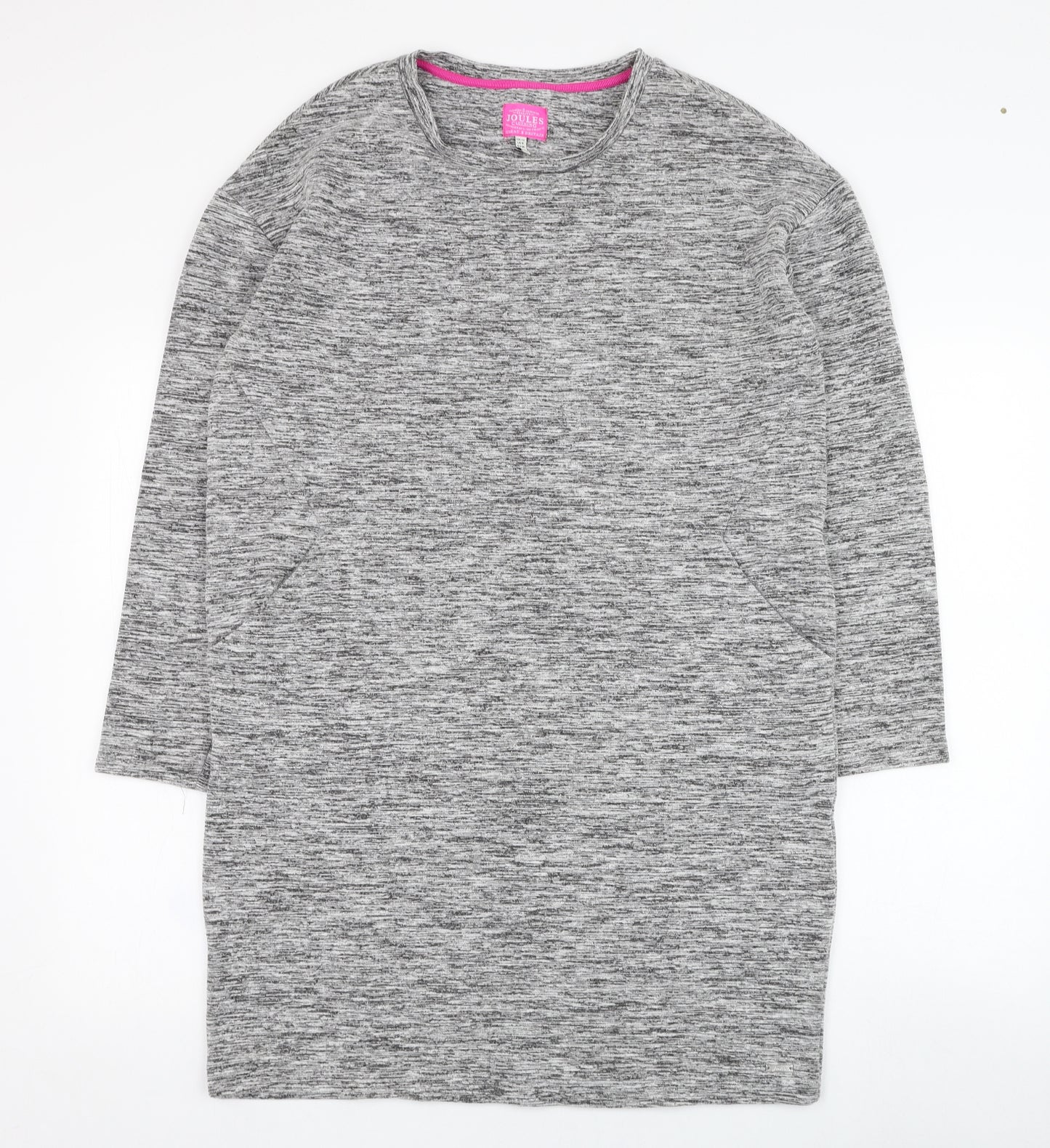 Joules Womens Grey  Viscose Jumper Dress  Size 12  Round Neck Pullover