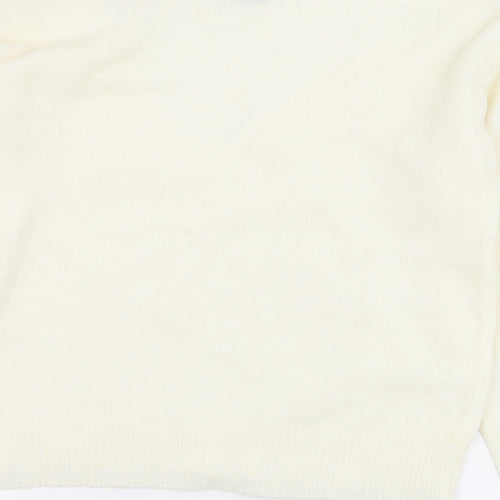 SheIn Womens Ivory Round Neck  Polyester Pullover Jumper Size 10