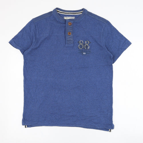 Fat Face Mens Blue  Cotton  Polo Size S Round Neck Pullover