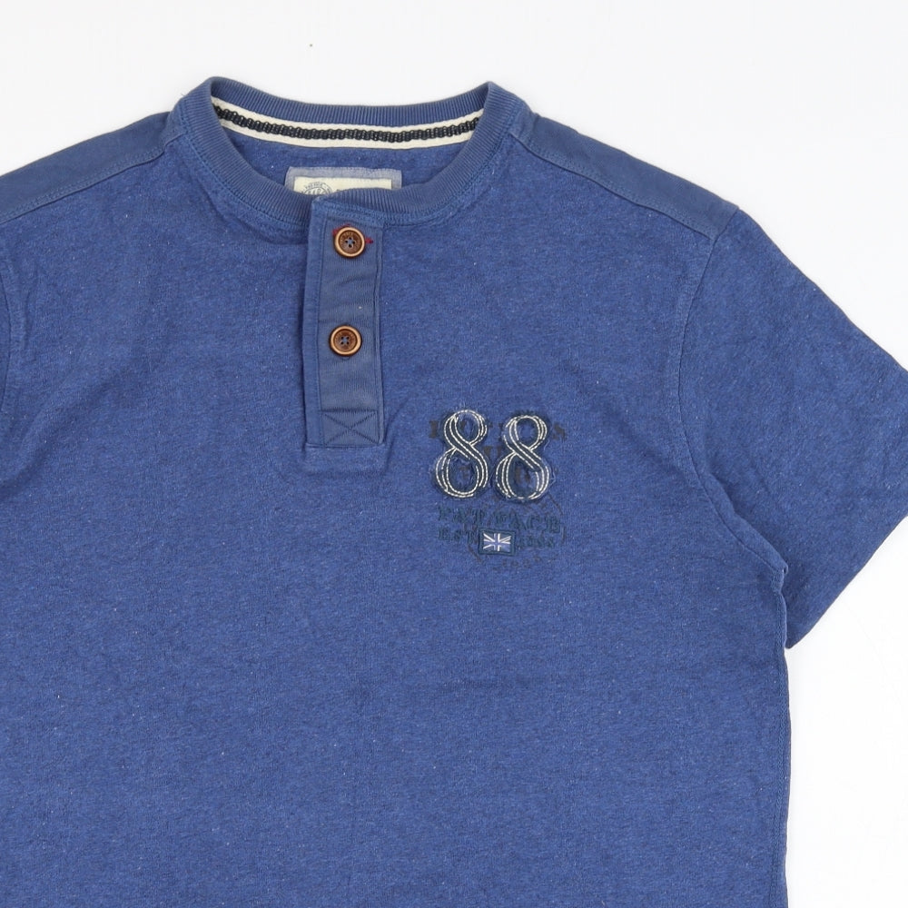 Fat Face Mens Blue  Cotton  Polo Size S Round Neck Pullover