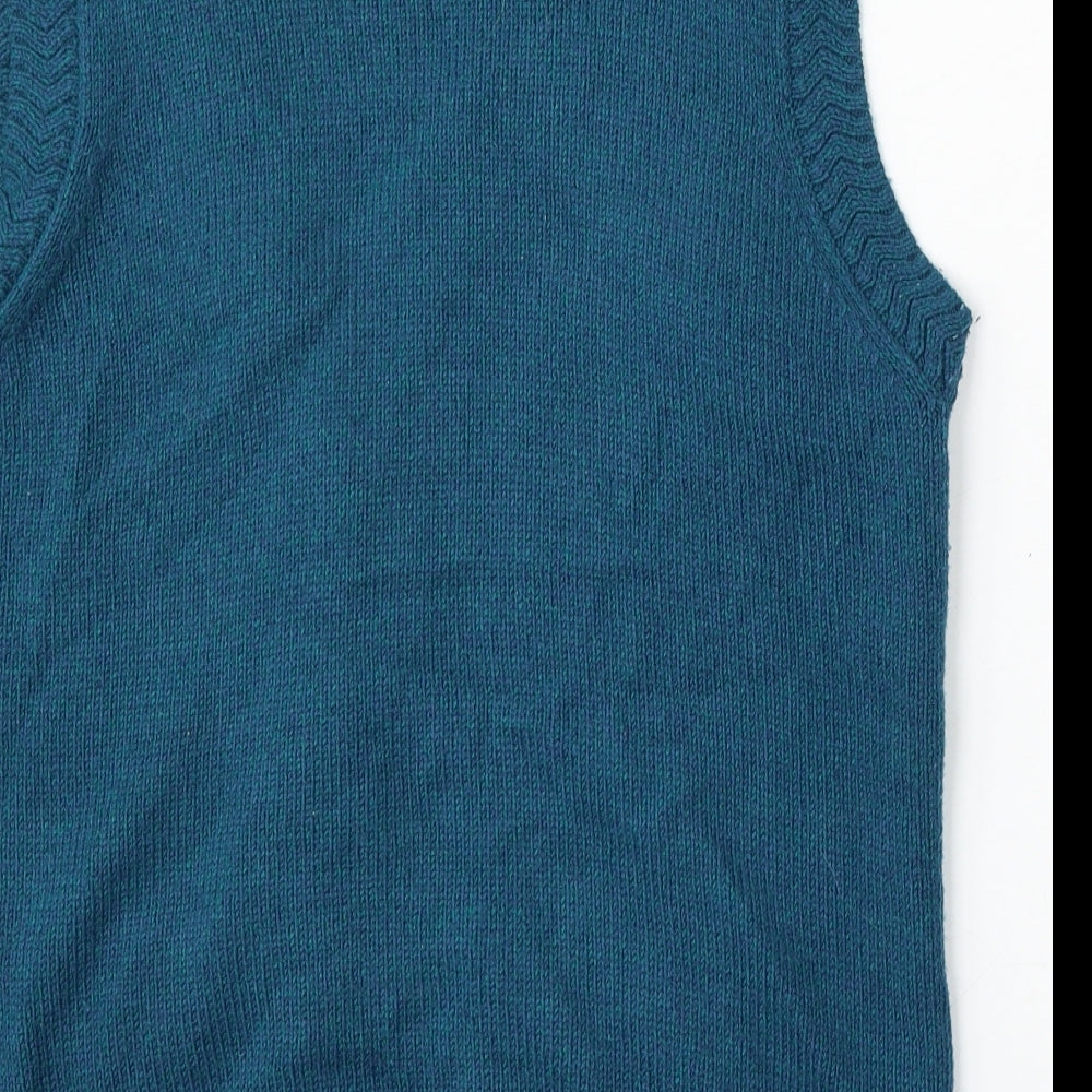 Honor Milburn Womens Blue Round Neck  Acrylic Vest Jumper Size 10