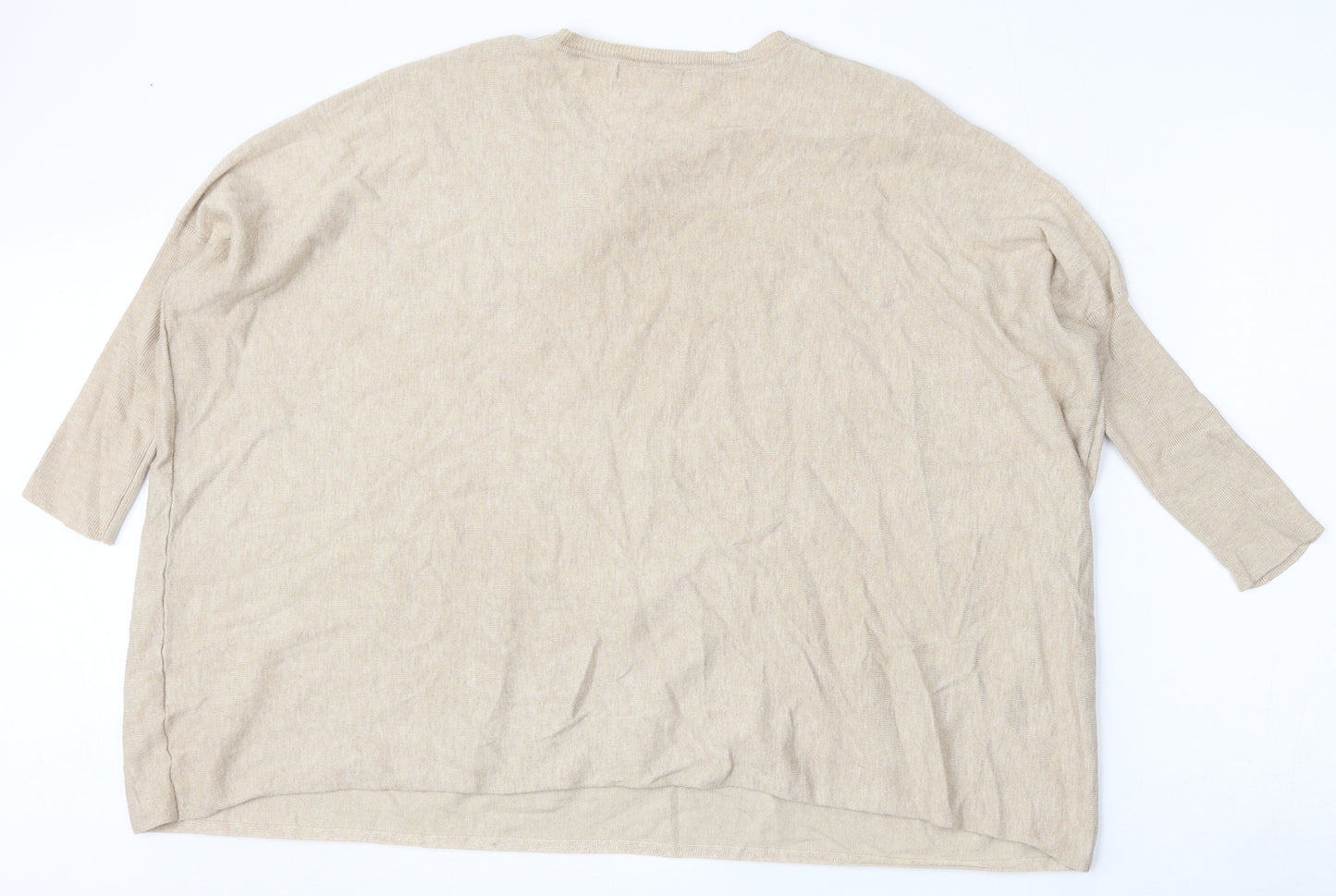 Millenium Womens Beige Round Neck  Viscose Pullover Jumper One Size