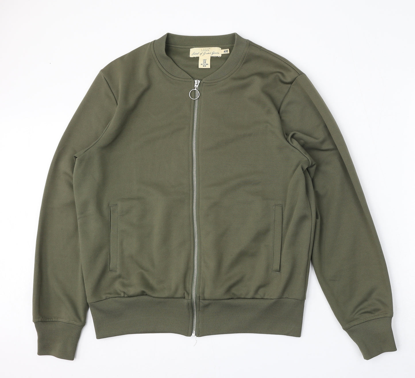 H&M Mens Green   Bomber Jacket Jacket Size M  Zip