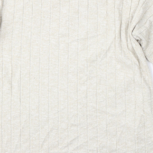 F&F Womens Beige Round Neck  Polyester Pullover Jumper Size 10