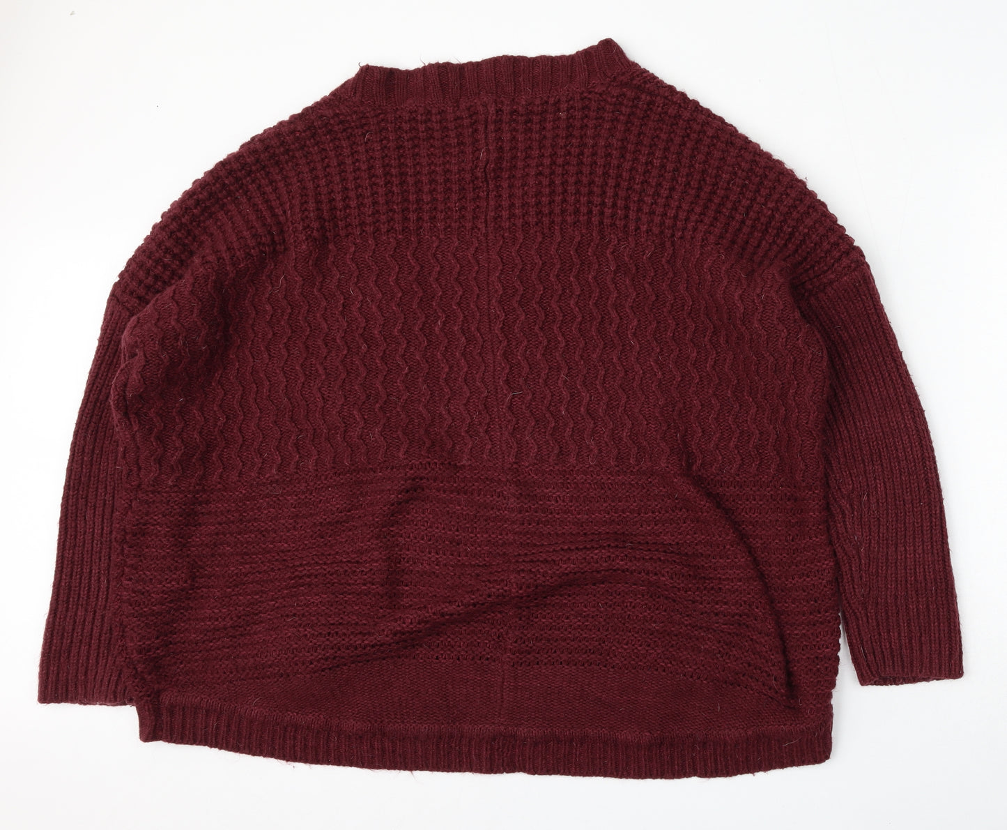 George Womens Red V-Neck  Acrylic Cardigan Jumper Size 20