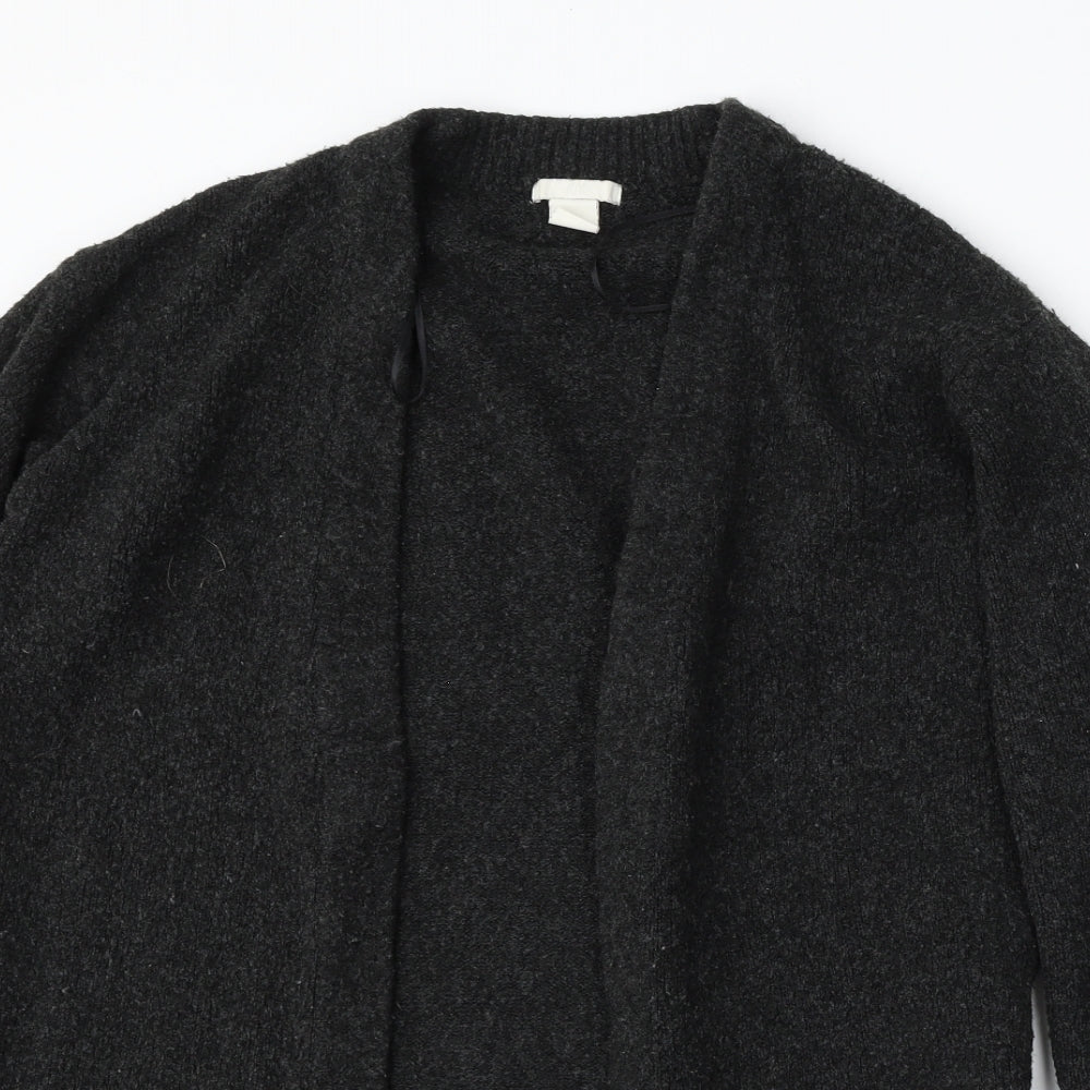 H&M Womens Grey V-Neck  Acrylic Cardigan Jumper Size S