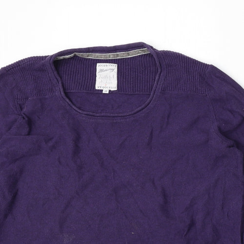 Peacocks Womens Purple Round Neck  Cotton Pullover Jumper Size 12