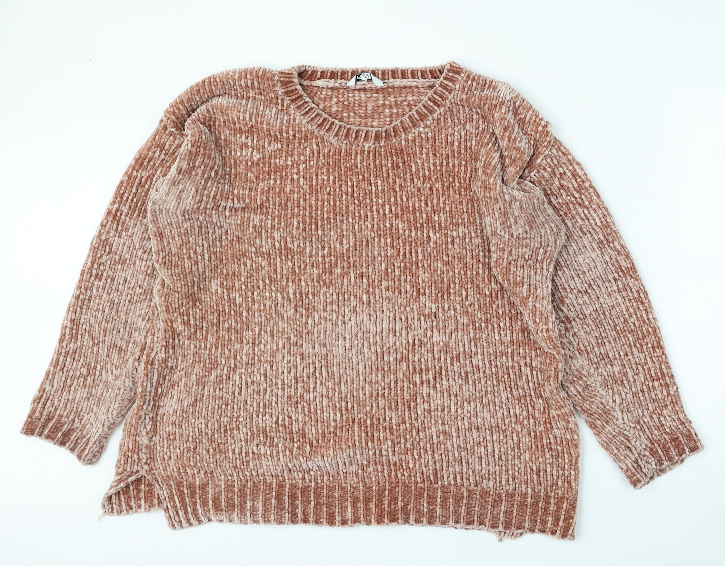 Pep&Co Womens Pink Round Neck  Polyester Pullover Jumper Size 14