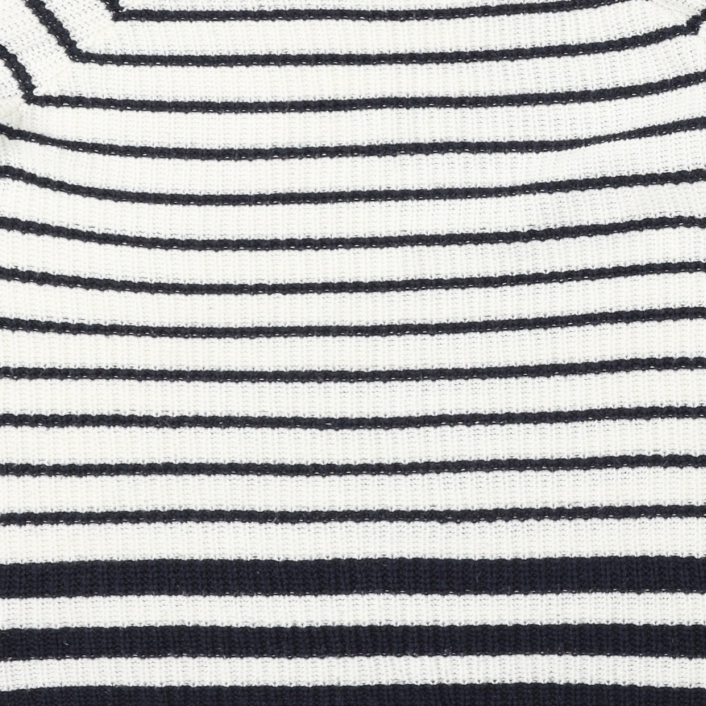 TU Womens Multicoloured Round Neck Striped Acrylic Pullover Jumper Size 18