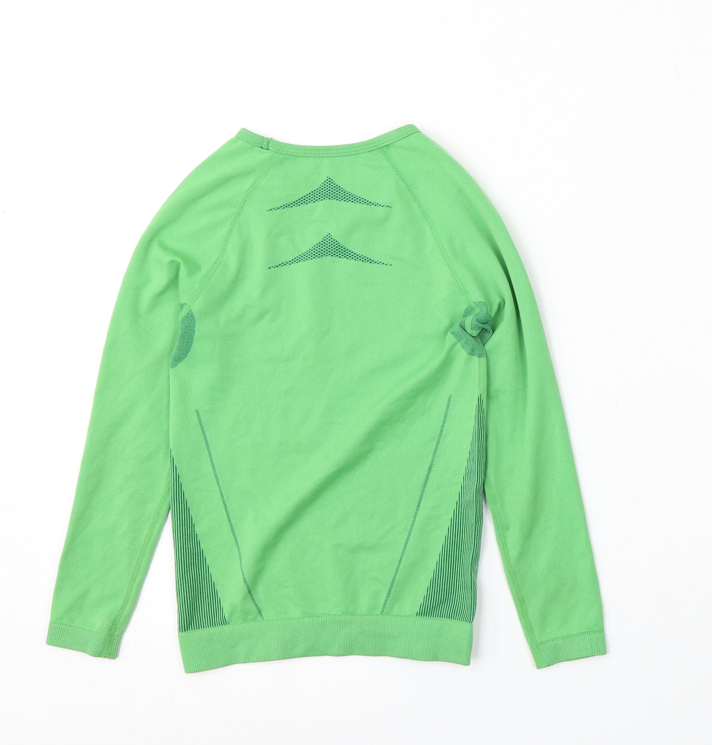Preworn Girls Green  Polyester Basic T-Shirt Size 7-8 Years Round Neck